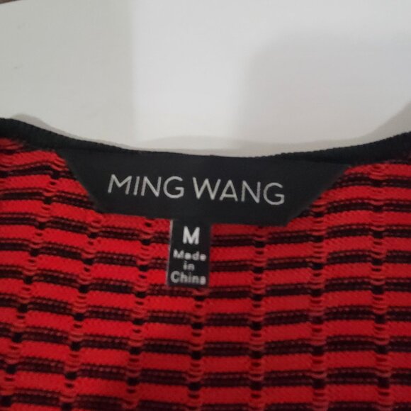 Ming Wang Jacket Cardigan Womens Medium Black Red Office Career - Picture 4 of 6